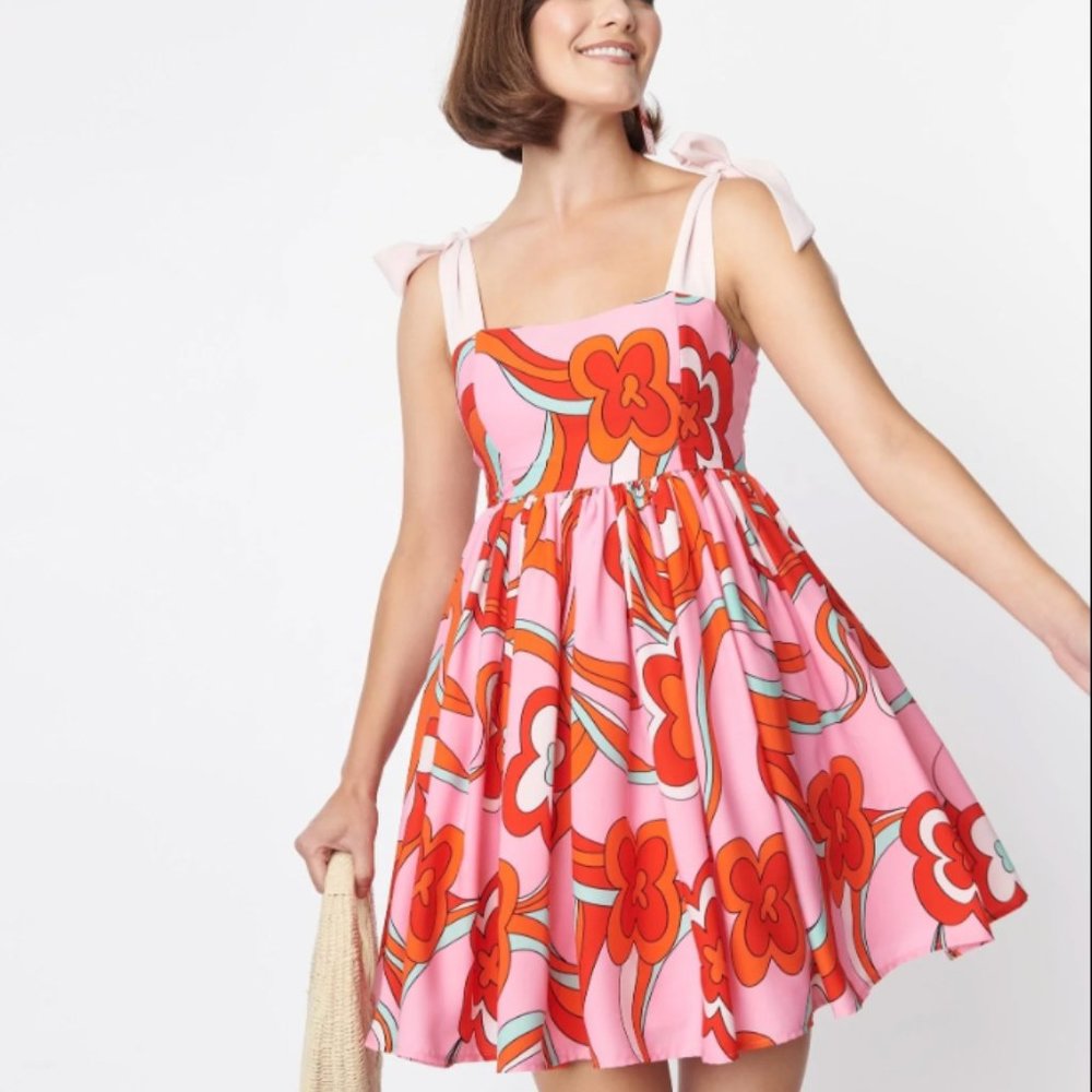 Retro mod psychedelic Smak parlour babydoll dress